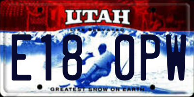 UT license plate E180PW