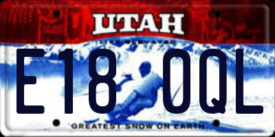 UT license plate E180QL