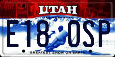 UT license plate E180SP