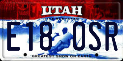UT license plate E180SR