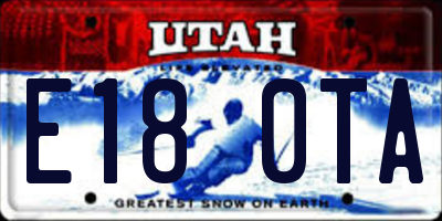 UT license plate E180TA