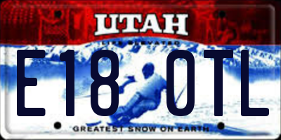 UT license plate E180TL