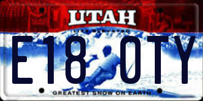 UT license plate E180TY