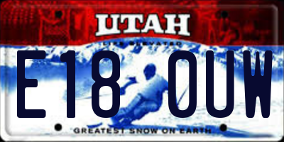UT license plate E180UW