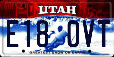 UT license plate E180VT