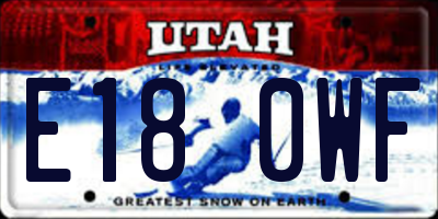 UT license plate E180WF