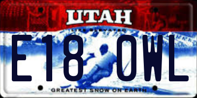 UT license plate E180WL