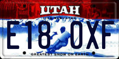 UT license plate E180XF