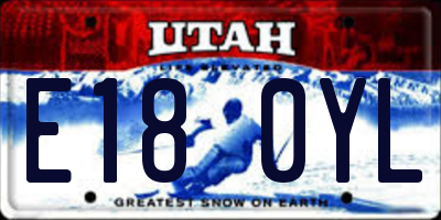 UT license plate E180YL