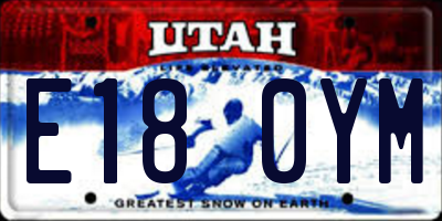 UT license plate E180YM