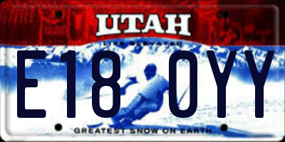 UT license plate E180YY