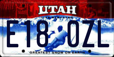 UT license plate E180ZL
