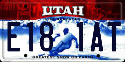 UT license plate E181AT