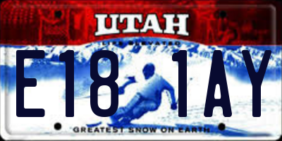 UT license plate E181AY