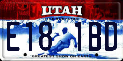 UT license plate E181BD