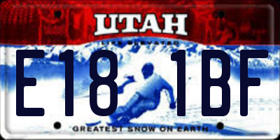 UT license plate E181BF
