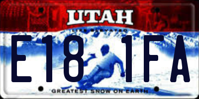 UT license plate E181FA