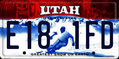 UT license plate E181FD