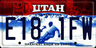 UT license plate E181FW