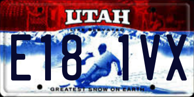 UT license plate E181VX