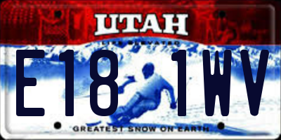UT license plate E181WV