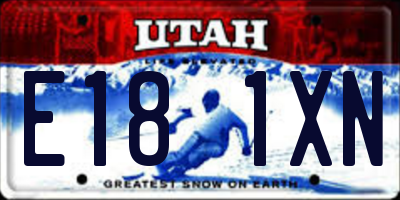 UT license plate E181XN