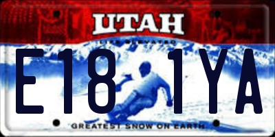 UT license plate E181YA