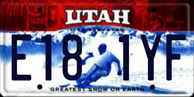 UT license plate E181YF
