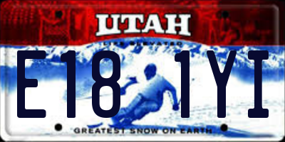 UT license plate E181YI