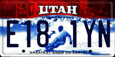UT license plate E181YN