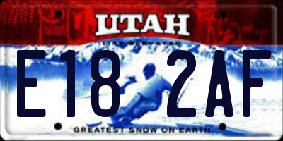 UT license plate E182AF