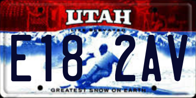 UT license plate E182AV
