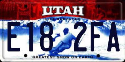 UT license plate E182FA