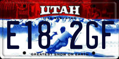 UT license plate E182GF