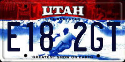 UT license plate E182GT