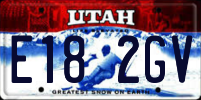 UT license plate E182GV