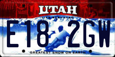 UT license plate E182GW