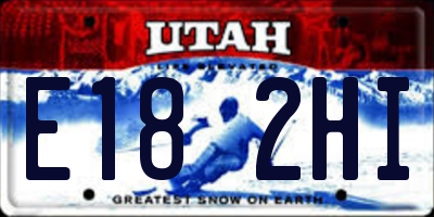 UT license plate E182HI