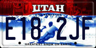 UT license plate E182JF