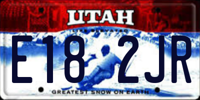 UT license plate E182JR