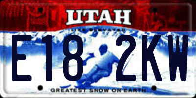 UT license plate E182KW