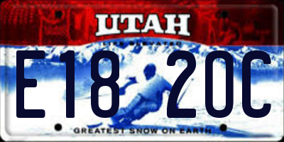 UT license plate E182OC