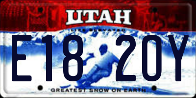 UT license plate E182OY