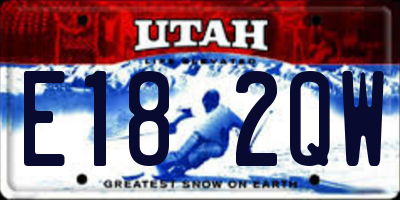 UT license plate E182QW