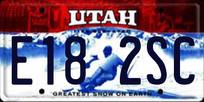 UT license plate E182SC