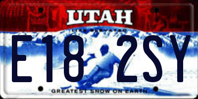 UT license plate E182SY