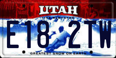 UT license plate E182TW