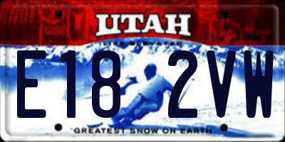 UT license plate E182VW
