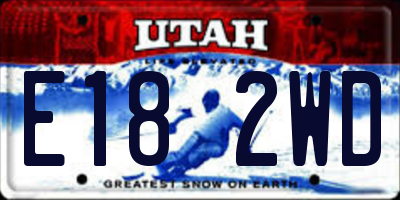 UT license plate E182WD