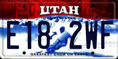 UT license plate E182WF